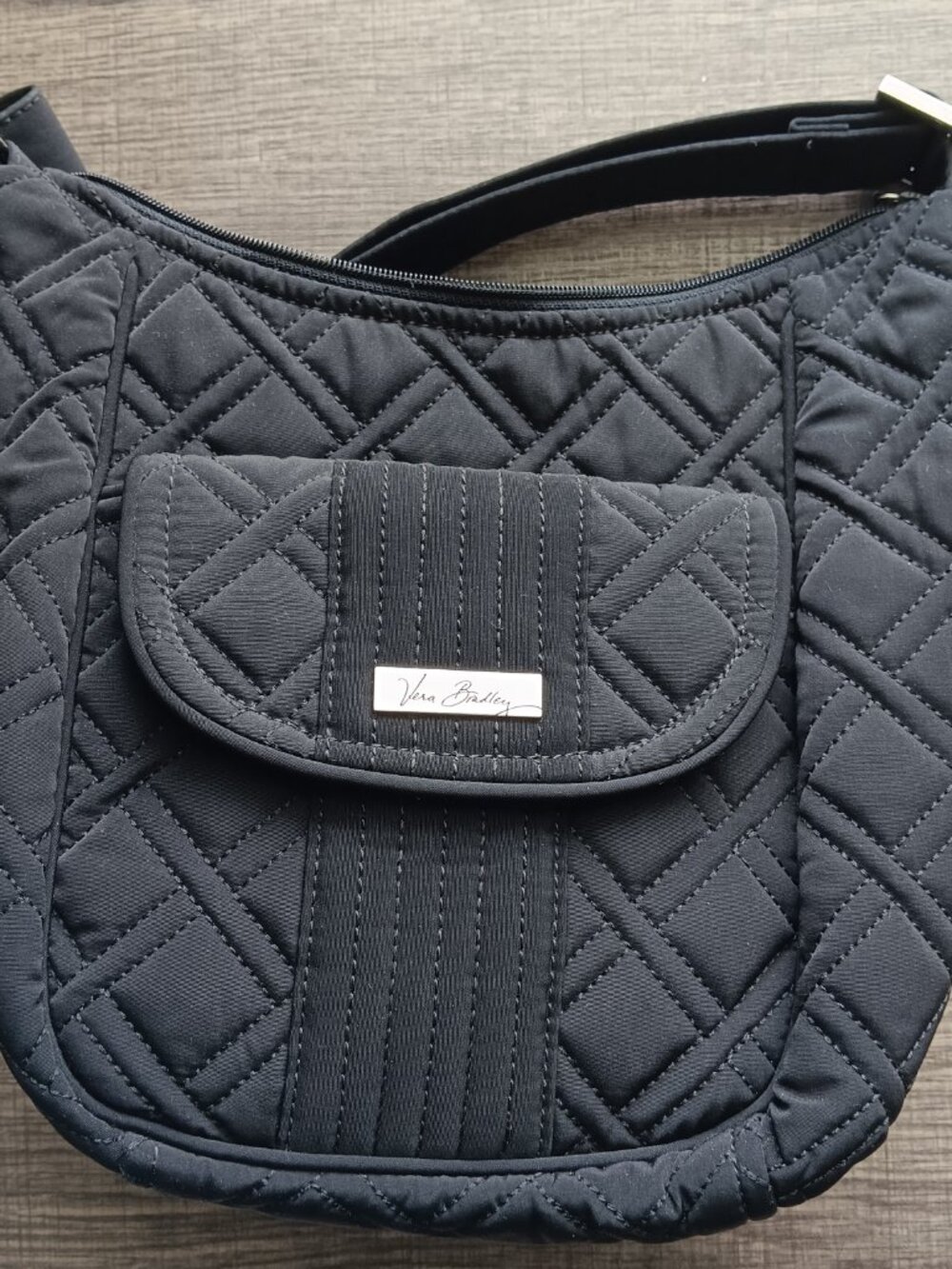 Vera Bradley Black Hobo Shoulder Bag - Picture 3 of 7